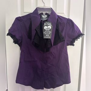 Killstar blouse with lace around color